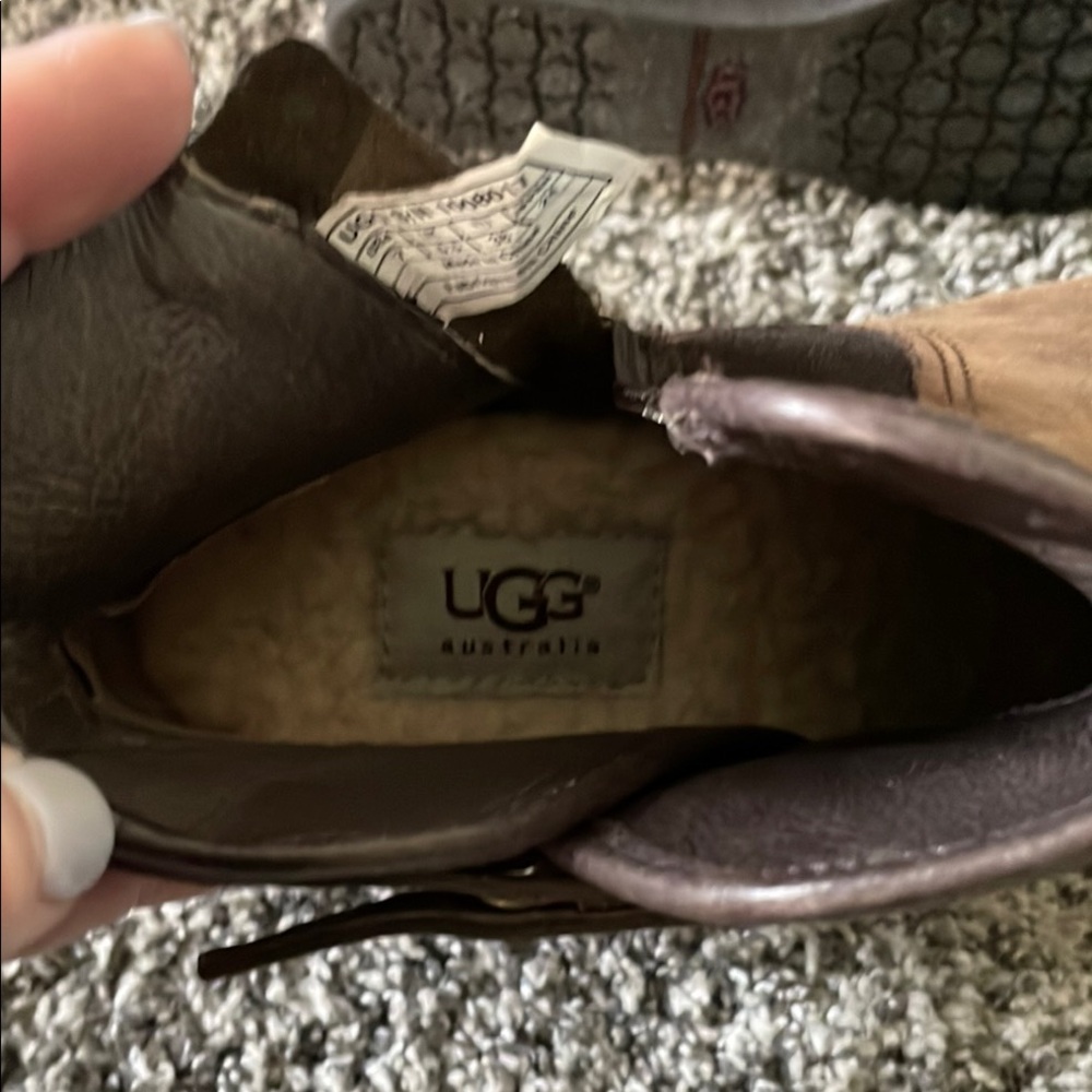 UGG Brown Ankle Booties with Wedge Heel - Picture 7 of 9